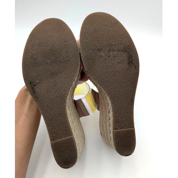 Karl Lagerfeld Cecily Wedge Sandal Womens Iridescent Rubber Size US9.5 EU40 - Picture 8 of 12